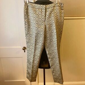 Talbots Womens petite  Geometric Patterned Pants - Black and Cream